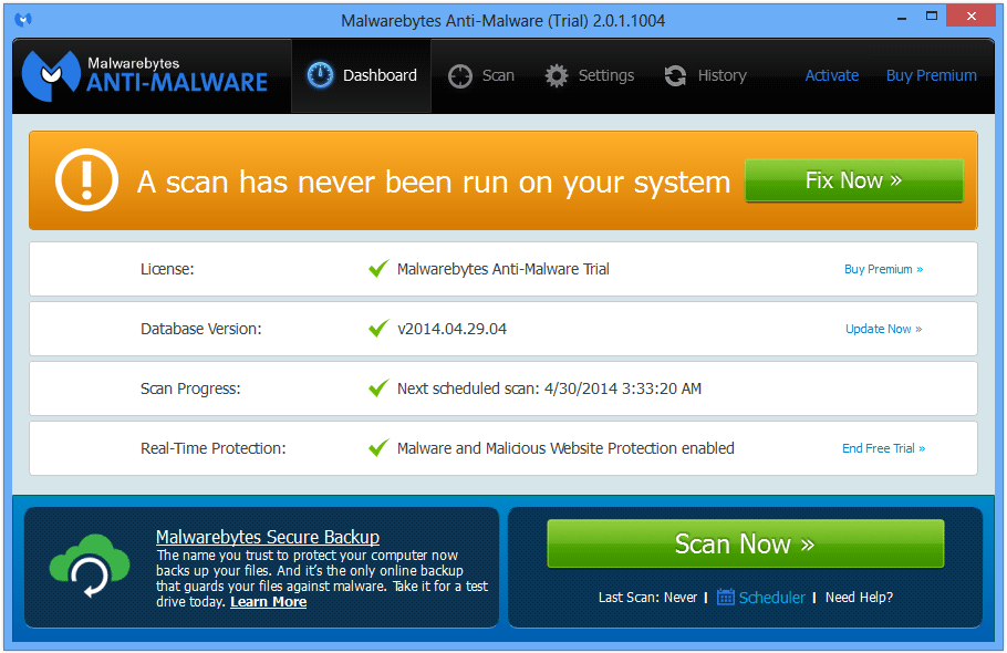 jak odstranit upozornění na kupón s Malwarebytes Anti-malware