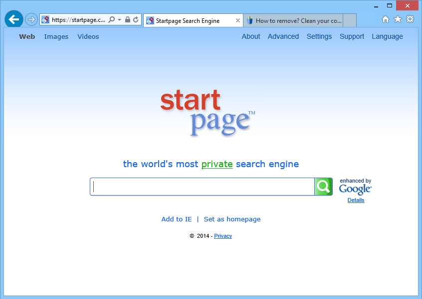 remove startpage