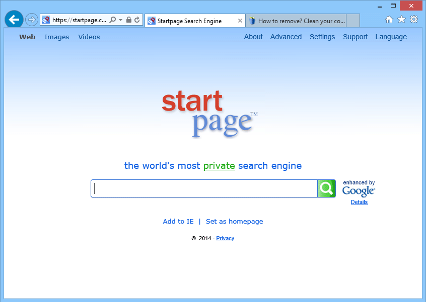 Remove startpage how to remove