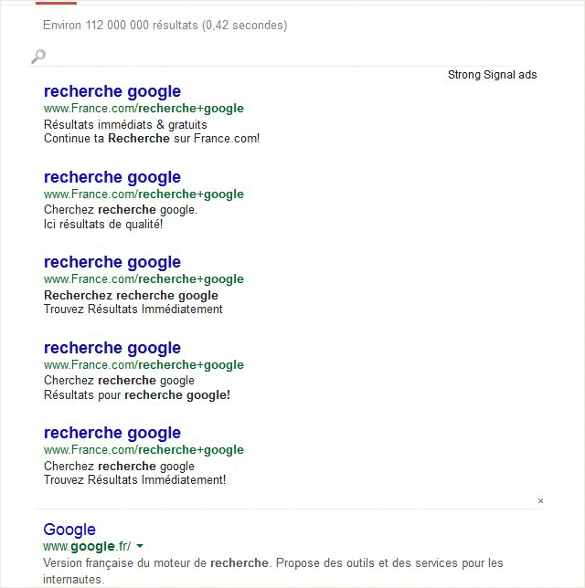 strong signal ads google